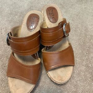b.o.c. Women's Tan Leather Mules